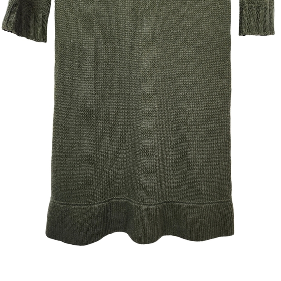 Zara Knit Olive Green Wool Blend Sweater Dress Women's Size Small - Picture 4 of 9